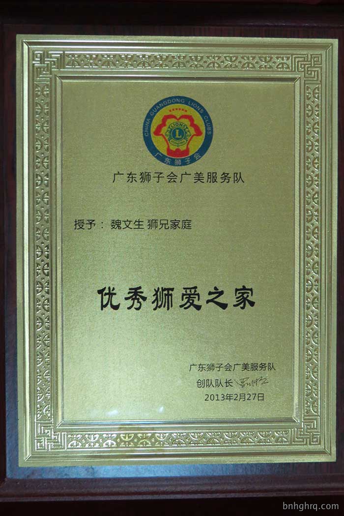 优秀狮爱之家奖
